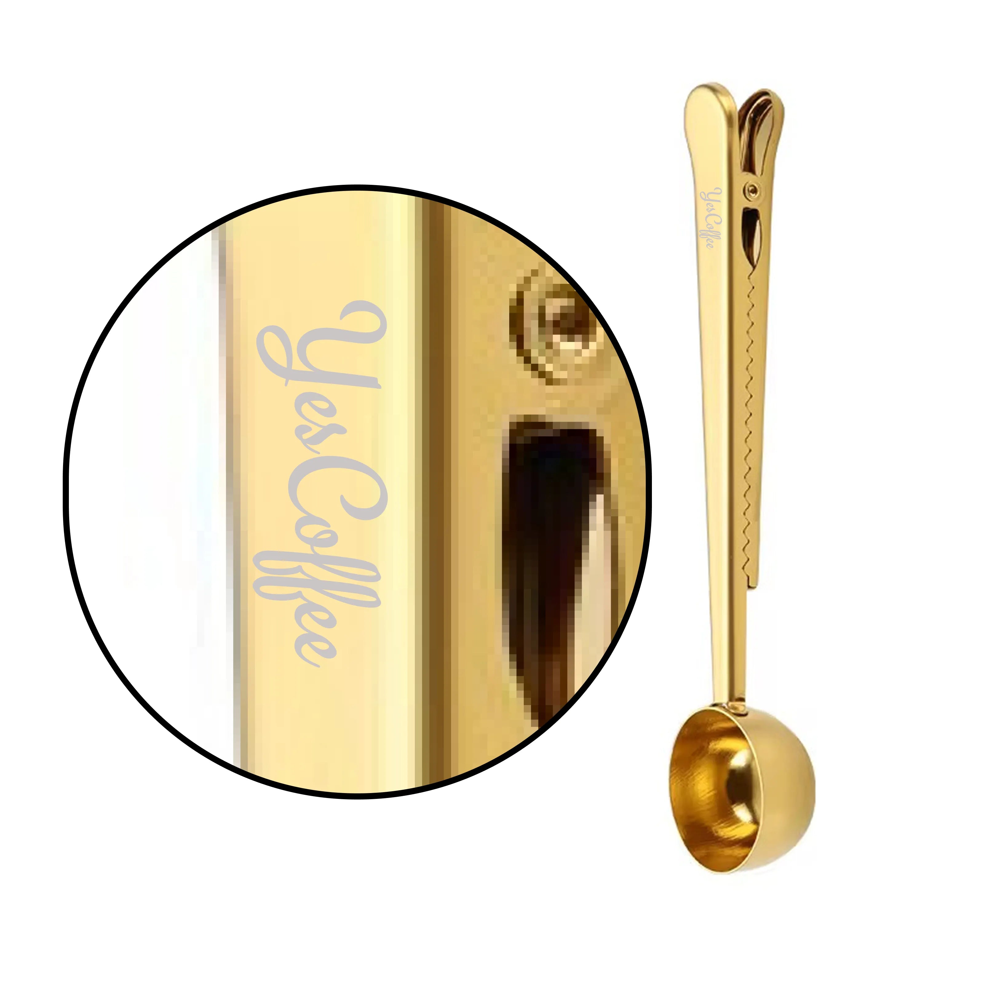 Cuchara de acero inoxidable para Café y Clip para sellar bolsa | Accesorio