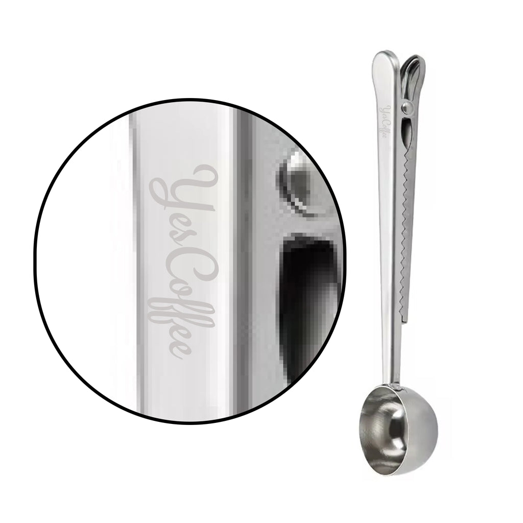 Cuchara de acero inoxidable para Café y Clip para sellar bolsa | Accesorio