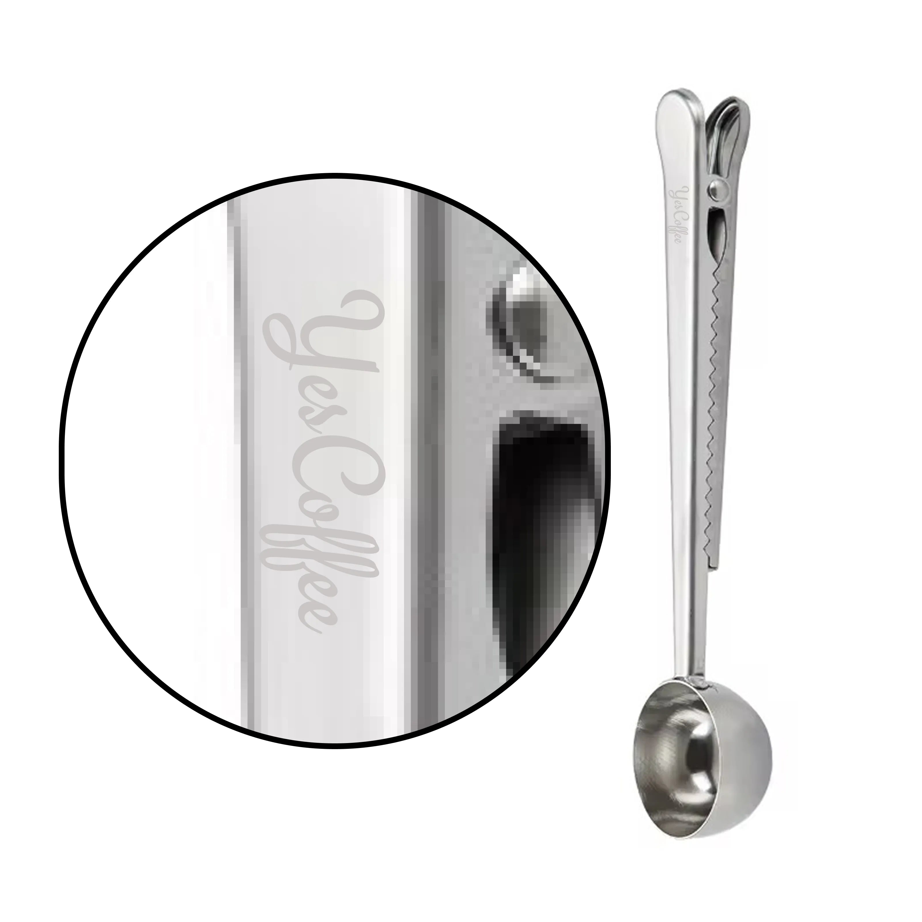Cuchara de acero inoxidable para Café y Clip para sellar bolsa | Accesorio