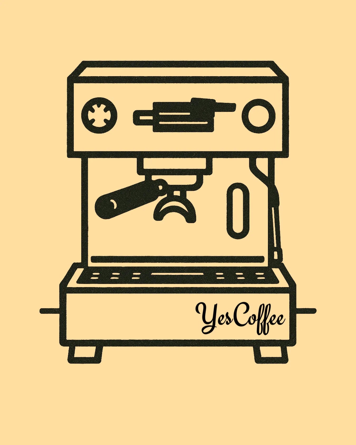 Cafetera de espresso yes coffee ilustración 2