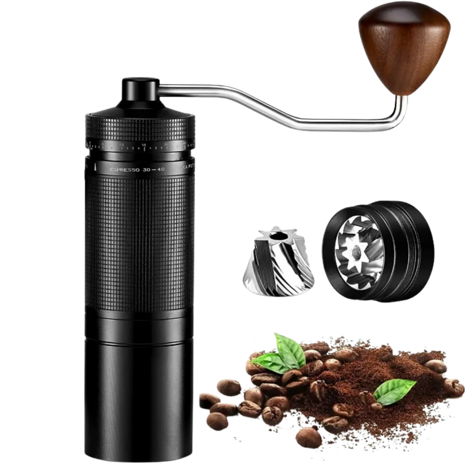 Molinillo De Granos De Café Con Ajuste Externo Muela 7 Puntas