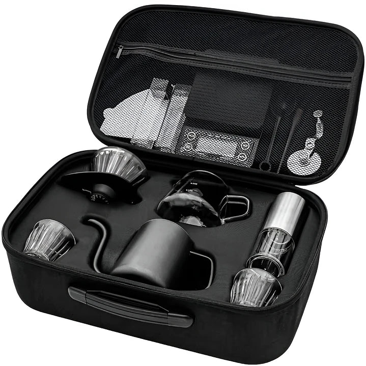 Kit Set Accesorios De Cafe Filtrado V60 Maletin Viaje Camping