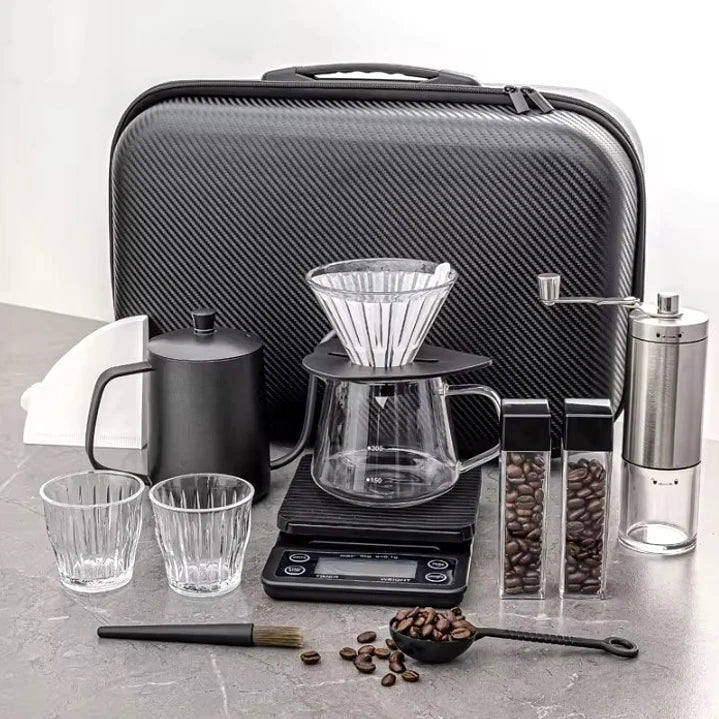 Kit Set Accesorios De Cafe Filtrado V60 Maletin Viaje Camping