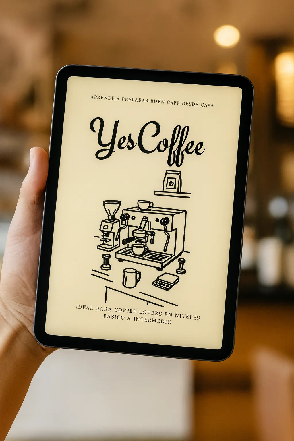 Portada de la guía Yes Coffee en tablet